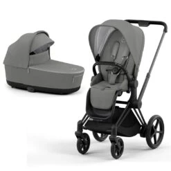 CYBEX E-Priam Pushchair - Soho Grey (2022) -Cybex cybex epriam pushchair soho grey matt black lux carrycot