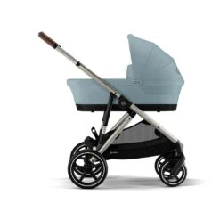 CYBEX Gazelle S Cot (2023) - Sky Blue -Cybex cybex gazelle cot s sky blue flat 3