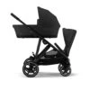 CYBEX Gazelle S Double Pushchair - Moon Black -Cybex cybex gazelle s puchair moon black double flat