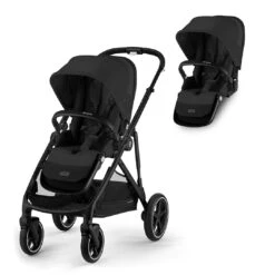 CYBEX Gazelle S Double Pushchair - Moon Black 21 CYBEX Gazelle S Double Pushchair - Moon Black -Cybex cybex gazelle s puchair moon black double flat 4