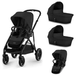CYBEX Gazelle S Twin Pushchair - Moon Black -Cybex cybex gazelle s puchair moon black twin flat 2