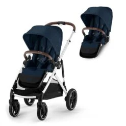 CYBEX Gazelle S Twin Pushchair - Ocean Blue -Cybex cybex gazelle s puchair ocean blue double flat 4 2c82eae6 32d1 493a ad85 8db01da3fd23