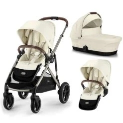 CYBEX Gazelle S Double Pushchair - Seashell Beige -Cybex cybex gazelle s puchair seashell beige double flat 3