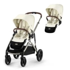 CYBEX Gazelle S Double Pushchair - Seashell Beige -Cybex cybex gazelle s puchair seashell beige double flat 4