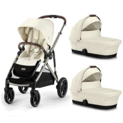 CYBEX Gazelle S Twin Pushchair - Seashell Beige -Cybex cybex gazelle s puchair seashell beige twin flat