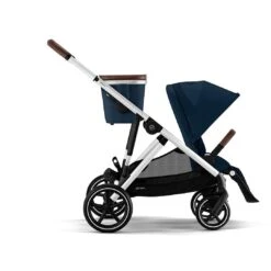 CYBEX Gazelle S Pushchair (2023) - Ocean Blue - Silver -Cybex cybex gazelle s pushchair ocean blue flat 2