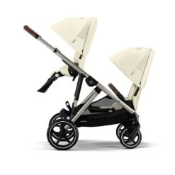 CYBEX Gazelle S Twin Pushchair - Seashell Beige -Cybex cybex gazelle s twin pushchair seashell beige flat 2