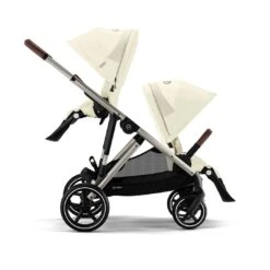 CYBEX Gazelle S Twin Pushchair - Seashell Beige -Cybex cybex gazelle s twin pushchair seashell beige flat 3