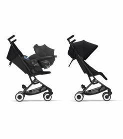 Cybex Libelle 2 Compact Stroller + Aton 2 SensorSafe Travel System Bundle - Lava Grey / Lavastone Black -Cybex cybex libelle 2 compact stroller aton 2 sensorsafe travel system bundle lava grey lavastone black 64 2