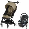 Cybex Libelle Compact Stroller + Aton 2 SensorSafe Travel System Bundle - Classic Beige / Lavastone Black -Cybex cybex libelle compact stroller aton 2 sensorsafe travel system bundle classic beige lavastone black 182