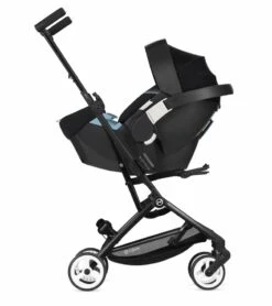Cybex Libelle Compact Stroller + Aton 2 SensorSafe Travel System Bundle - Classic Beige / Lavastone Black -Cybex cybex libelle compact stroller aton 2 sensorsafe travel system bundle classic beige lavastone black 186