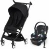 Cybex Libelle Compact Stroller + Aton 2 SensorSafe Travel System Bundle - Deep Black / Lavastone Black -Cybex cybex libelle compact stroller aton 2 sensorsafe travel system bundle deep black lavastone black 166