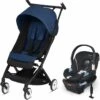 Cybex Libelle Compact Stroller + Aton 2 SensorSafe Travel System Bundle - Navy Blue / Lavastone Black -Cybex cybex libelle compact stroller aton 2 sensorsafe travel system bundle navy blue lavastone black 166