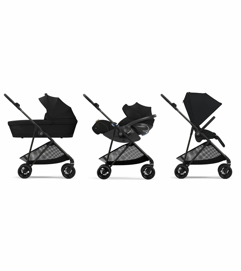 Cybex Melio Carbon 3 Stroller + Aton 2 SensorSafe Travel System Bundle - Moon Black / Lavastone Black 6 Cybex Melio Carbon 3 Stroller + Aton 2 SensorSafe Travel System Bundle - Moon Black / Lavastone Black - Image 4