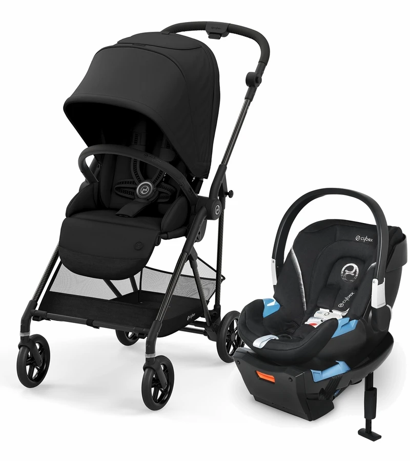 Cybex Melio Carbon + Aton 2 Travel System Bundle - Deep Black / Lavastone Black 3 Cybex Melio Carbon + Aton 2 Travel System Bundle - Deep Black / Lavastone Black