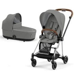 CYBEX Mios Pushchair - Conscious Collection - Pearl Grey (2022) -Cybex cybex mios concious brands pearl grey chrome brown carrycot flat