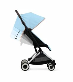 Cybex Orfeo Compact Stroller + Aton G SensorSafe Travel System Bundle - Beach Blue / Moon Black -Cybex cybex orfeo compact stroller aton g sensorsafe travel system bundle beach blue moon black 9