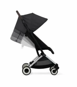 Cybex Orfeo Compact Stroller + Aton G SensorSafe Travel System Bundle - Moon Black / Moon Black -Cybex cybex orfeo compact stroller aton g sensorsafe travel system bundle moon black moon black 8