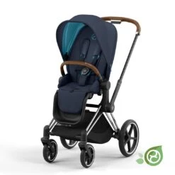 CYBEX Priam Pushchair - Conscious Collection - Dark Navy (2022) -Cybex cybex priam dark navy chrome brown flat