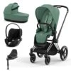 CYBEX Priam Cloud T Travel System - Leaf Green -Cybex cybex priam leaf green chrome black cloud t flat 4