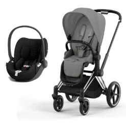 CYBEX Priam Cloud T Travel System - Mirage Grey -Cybex cybex priam mirage grey chrome black cloud t flat