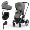CYBEX Priam Cloud T Travel System - Mirage Grey -Cybex cybex priam mirage grey chrome black cloud t flat 4