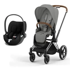 CYBEX Priam Cloud T Travel System - Mirage Grey -Cybex cybex priam mirage grey chrome brown cloud t flat