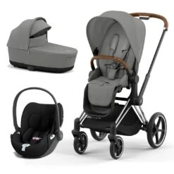CYBEX Priam Cloud T Travel System - Mirage Grey -Cybex cybex priam mirage grey chrome brown cloud t flat 3