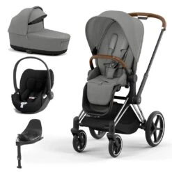 CYBEX Priam Cloud T Travel System - Mirage Grey -Cybex cybex priam mirage grey chrome brown cloud t flat 4