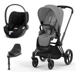 CYBEX Priam Cloud T Travel System - Mirage Grey -Cybex cybex priam mirage grey matt black cloud t flat 2
