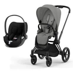CYBEX Priam Cloud T Travel System - Mirage Grey -Cybex cybex priam mirage grey matt black cloud t flat