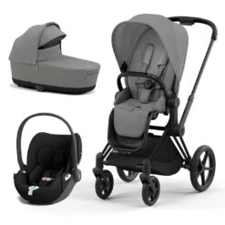 CYBEX Priam Cloud T Travel System - Mirage Grey -Cybex cybex priam mirage grey matt black cloud t flat 3