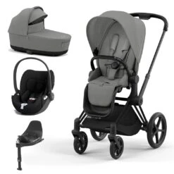CYBEX Priam Cloud T Travel System - Mirage Grey -Cybex cybex priam mirage grey matt black cloud t flat 4