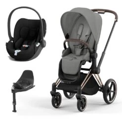 CYBEX Priam Cloud T Travel System - Mirage Grey -Cybex cybex priam mirage grey rose gold cloud t flat 2