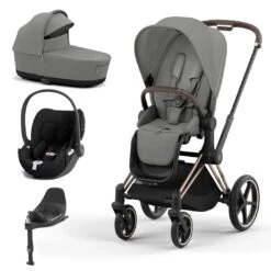 CYBEX Priam Cloud T Travel System - Mirage Grey -Cybex cybex priam mirage grey rose gold cloud t flat 4