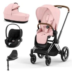 CYBEX Priam Cloud T Travel System - Peach Pink -Cybex cybex priam peach pink chrome brown cloud t flat 4