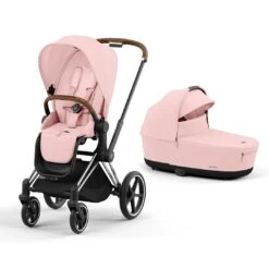 CYBEX Priam Pushchair - Peach Pink 25 CYBEX Priam Pushchair - Peach Pink -Cybex cybex priam peach pink lux carrycot chrome brown flat