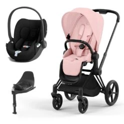CYBEX Priam Cloud T Travel System - Peach Pink -Cybex cybex priam peach pink matt black cloud t flat 2