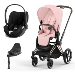 CYBEX Priam Cloud T Travel System - Peach Pink -Cybex cybex priam peach pink rose gold cloud t flat 2