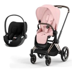 CYBEX Priam Cloud T Travel System - Peach Pink -Cybex cybex priam peach pink rose gold cloud t flat
