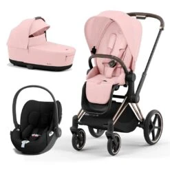 CYBEX Priam Cloud T Travel System - Peach Pink -Cybex cybex priam peach pink rose gold cloud t flat 3