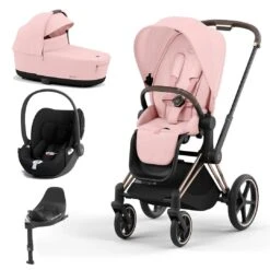CYBEX Priam Cloud T Travel System - Peach Pink -Cybex cybex priam peach pink rose gold cloud t flat 4