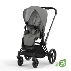 CYBEX Priam Pushchair - Conscious Collection - Pearl Grey (2022) -Cybex cybex priam pearl grey matt black flat