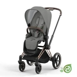CYBEX Priam Pushchair - Conscious Collection - Pearl Grey (2022) -Cybex cybex priam pearl grey rose gold flat