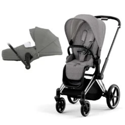 CYBEX Priam PLUS Pushchair - Manhattan Grey (2022) -Cybex cybex priam plus pushchair manhattan grey chrome black lite