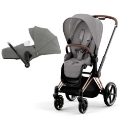 CYBEX Priam PLUS Pushchair - Manhattan Grey (2022) -Cybex cybex priam plus pushchair manhattan grey rose gold lite
