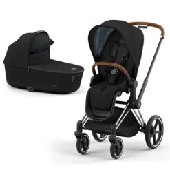 CYBEX Priam Pushchair - Deep Black (2022) -Cybex cybex priam pushchair deep black 2022 chrome brown lux