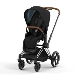 CYBEX Priam Pushchair - Deep Black (2022) -Cybex cybex priam pushchair deep black 2022 chrome brown none