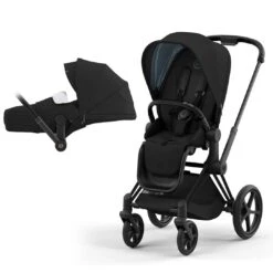 CYBEX Priam Pushchair - Deep Black (2022) -Cybex cybex priam pushchair deep black 2022 matt black lite