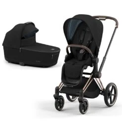 CYBEX Priam Pushchair - Deep Black (2022) -Cybex cybex priam pushchair deep black 2022 rose gold lux